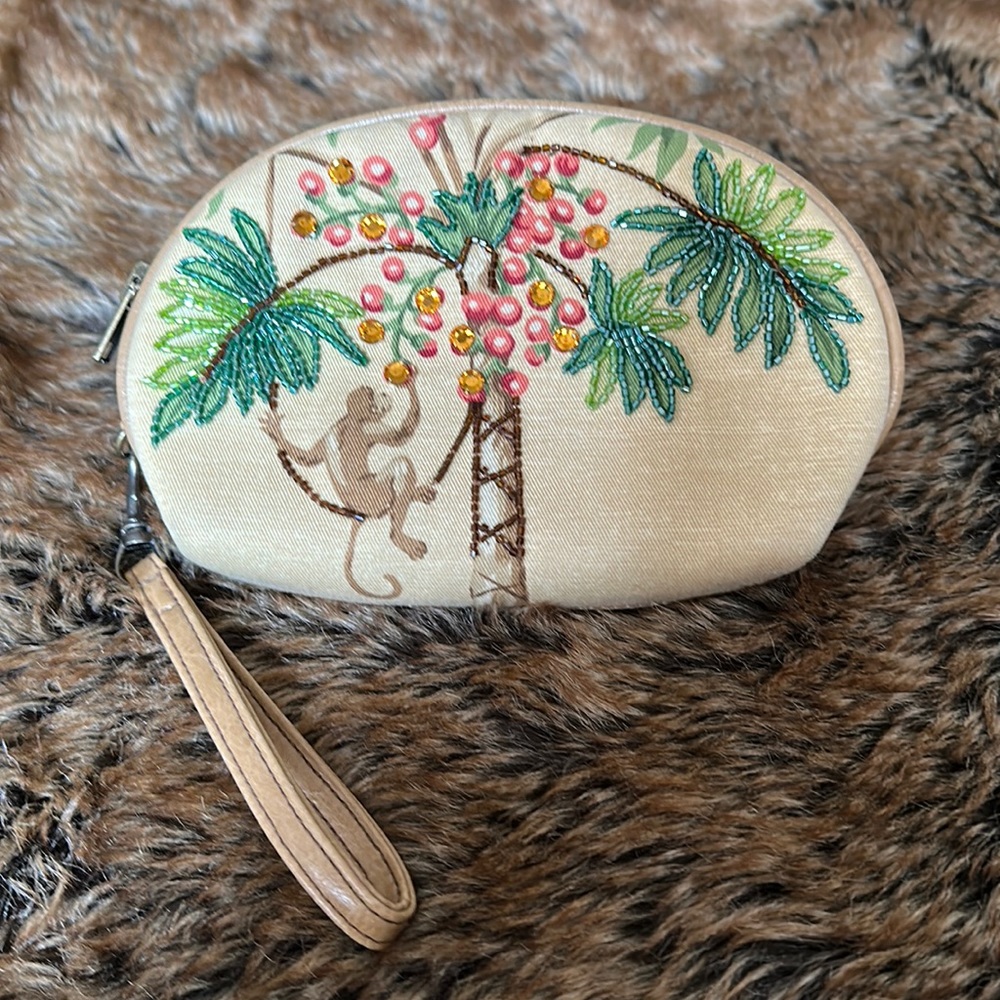 Isabella Fiore Beaded Monkey Jungle Wristlet.